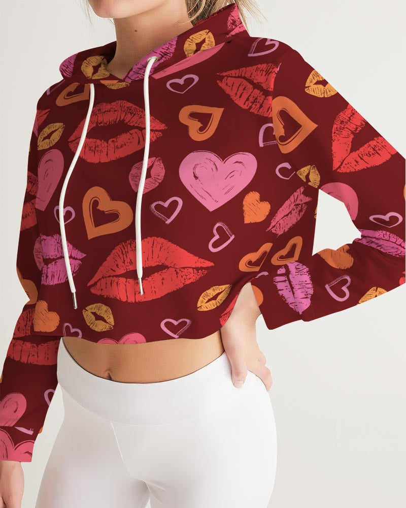 Pucker Up Party! Women's Cropped Hoodie