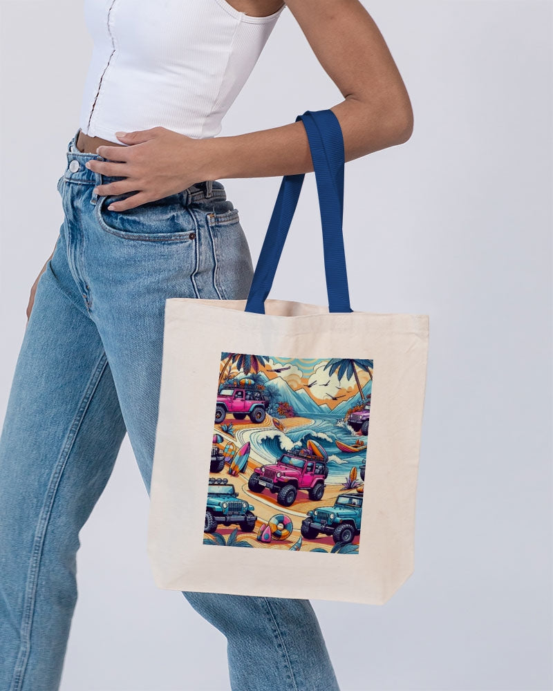 Life's a Beach! Canvas Tote with Contrast-Color Handles | Q-Tees