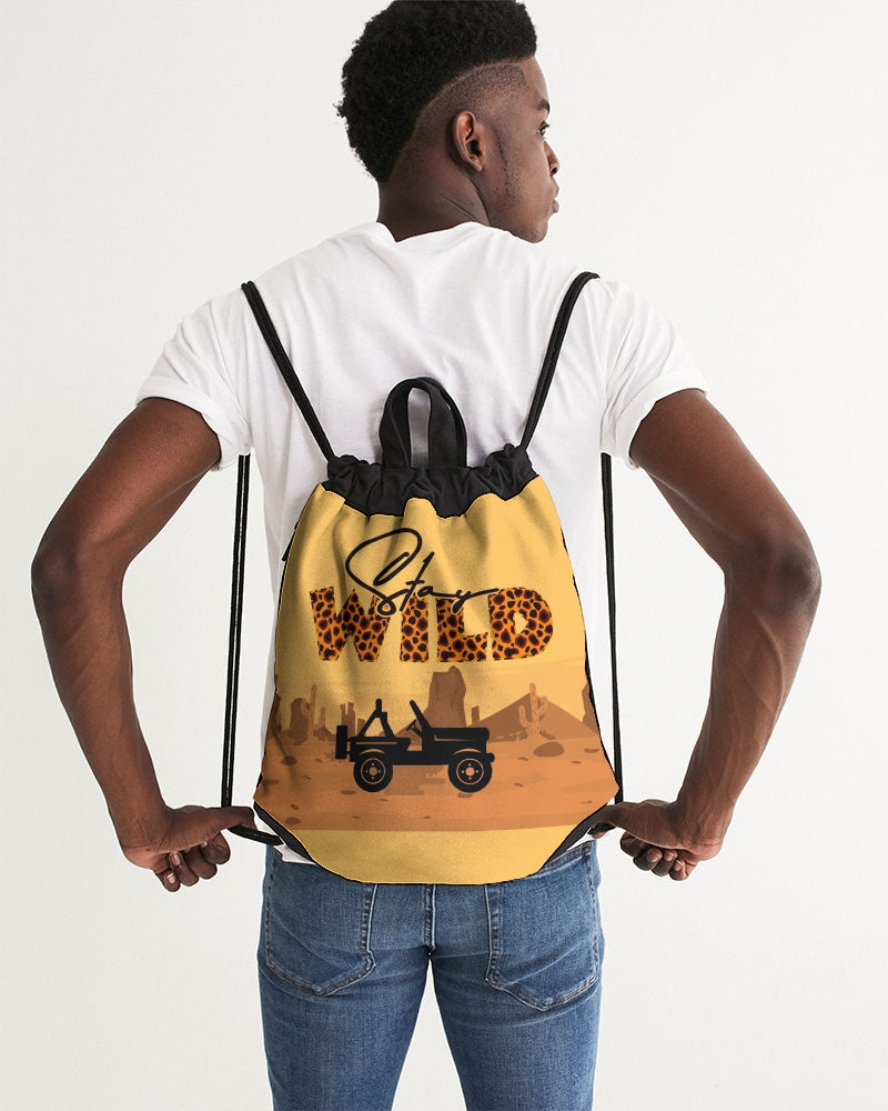 Stay Wild Offroad Desert Canvas Drawstring Bag